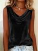 European & American Plus Size Velvet Mock Neck Sleeveless Women's Top 2026.