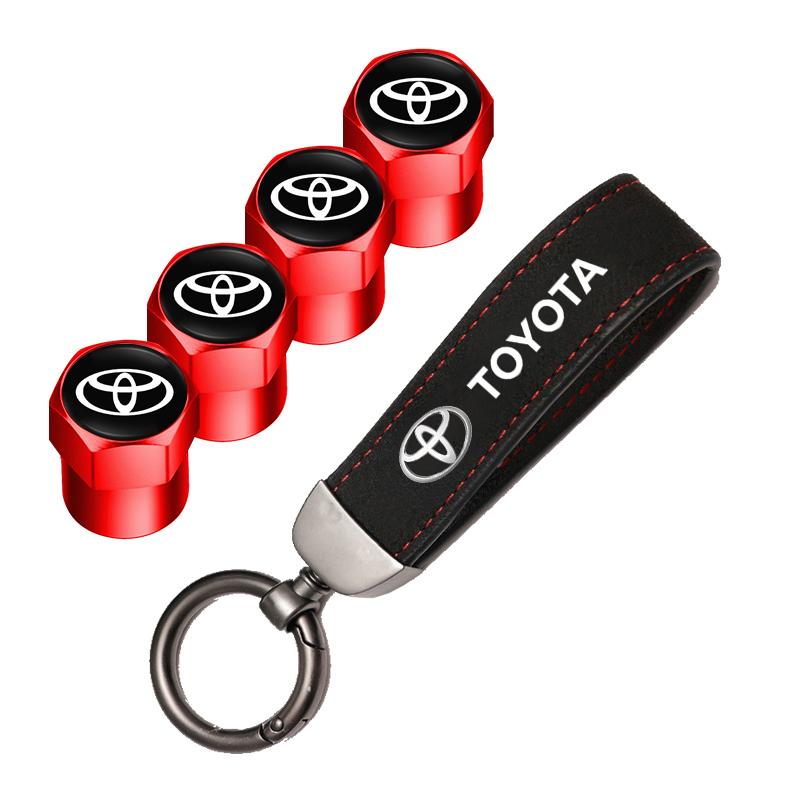 2026 Neu Für Toyota Toyota Auto Reifen Rad Ventilkappen Abdeckung Wildleder Auto Schlüsselanhänger Ring Schlüsselanhänger Für Toyota GR Corolla Yaris Aygo Pr
