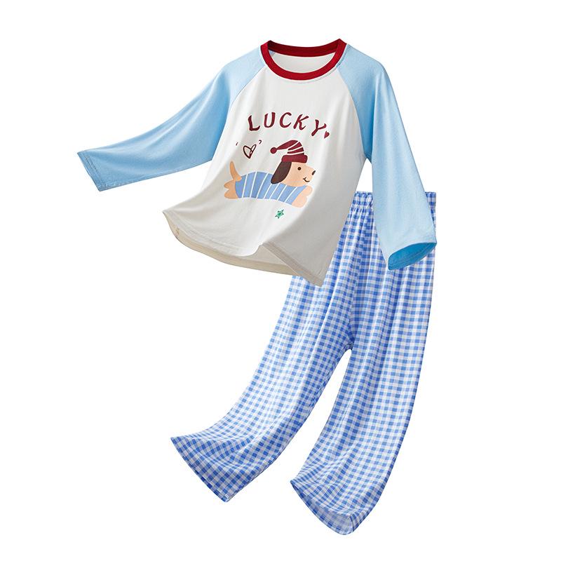 Modal Kids' Pajama Set: Boys' Toddler Short Sleeve & Long Pants, Girls' Cartoon Casual Wear