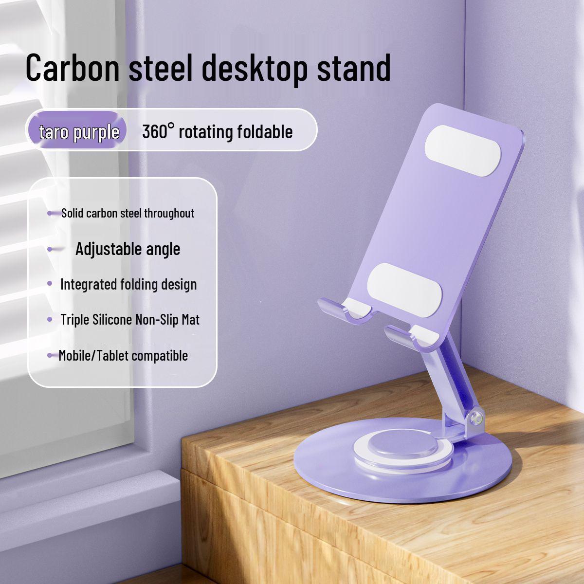 Macaron Phone Holder: Foldable 360° Rotating Desktop Stand with Logo Customization
