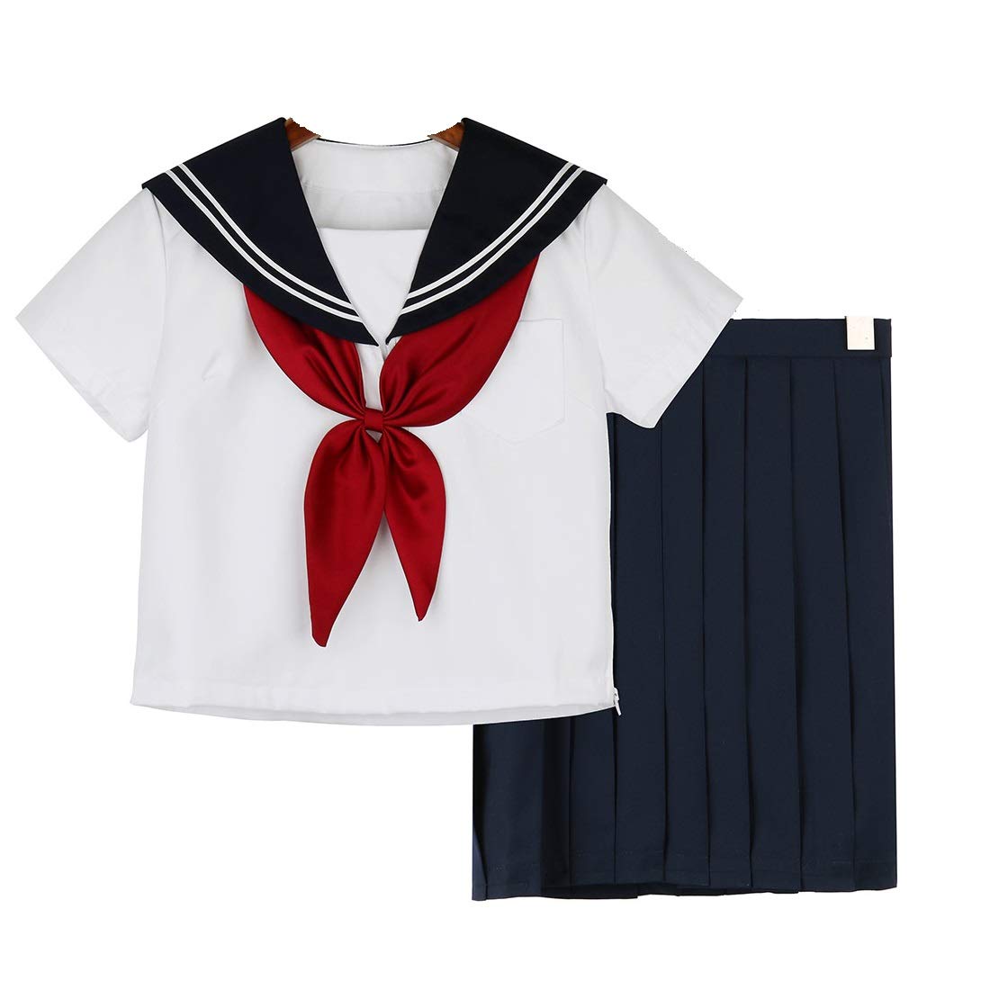 

Aculldo Sailor Short School High School Student High School 3 Piece JK Two Navy School Cultural Authentic Uniform Style Uniform, Sleeve, Womens