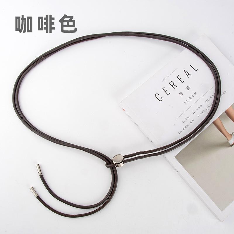 

Мягкий завязанный тонкий пояс Женское украшение с юбкой Высококачественная ПУ цепочка для тела Поясная веревка Женщины