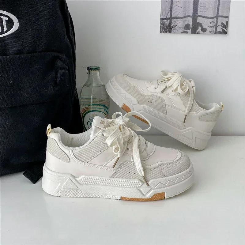 2026 New Women Vulcanize Shoes Flat Designer Fashion Sneaker Women Casual Shoes Lace Up Shoes Couple Sport Tennis Mujer Size 40