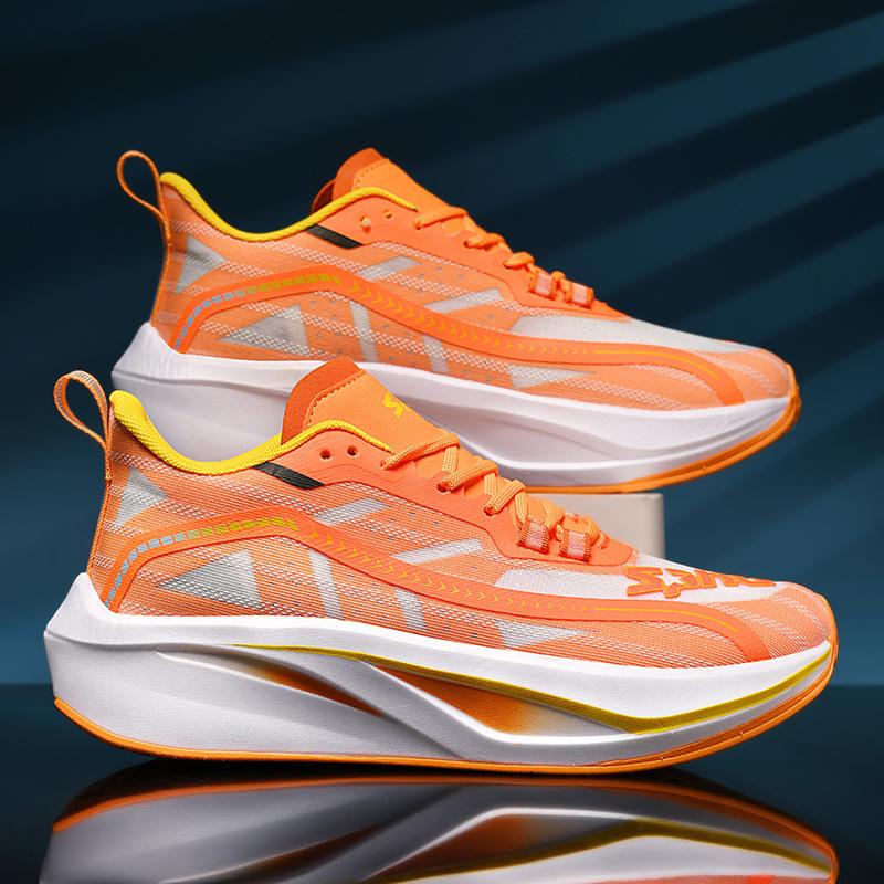 

Summer professional marathon soft-soled mesh breathable sneakers, thin running shoes, men s racing long-distance running sneakers 44