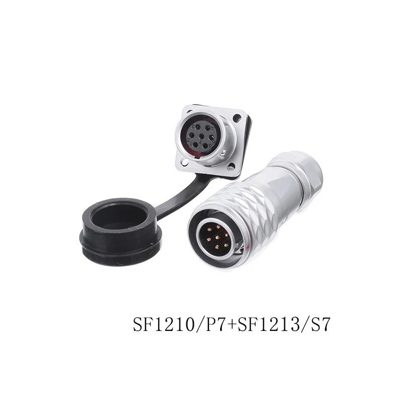 WEIPU SF12 Waterproof M12 2 3 4 5 6 7 9 Pin Wire Cable Aviation Connector Docking Back Nut Male Plug Female Socket Panel Mount