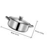 1Pcs Stainless Steel Hot Pot Basin Dual Compartment Shabu Pot with Vacuum Anti-Scalding Handle for Induction Gas Electric Stoves