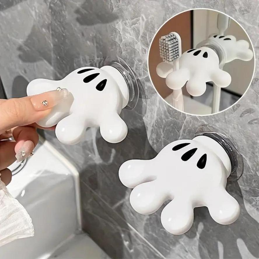 Cartoon Palm Tree Suction Cup Bathroom Waterproof Toothbrush Towel Rack Multifunctional Data Cable Storage Hook