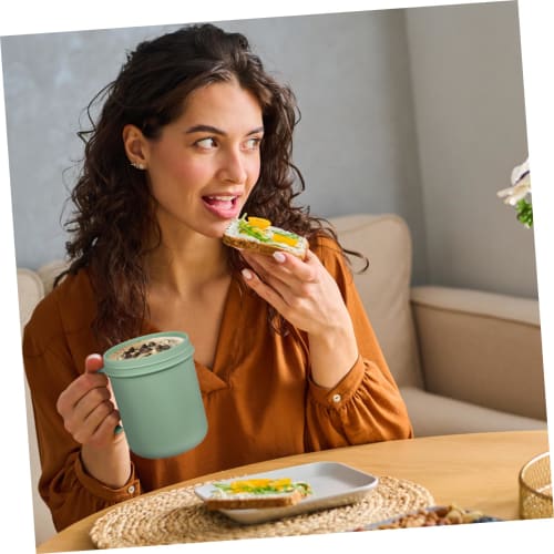 Angoily Microwave Soup Mug with Lid and Scoop, Soup Cup, Food Jar Container, Cereal Cup with Cover, Microwave Safe Mug for Soup, Hot Cereal, and Noodl