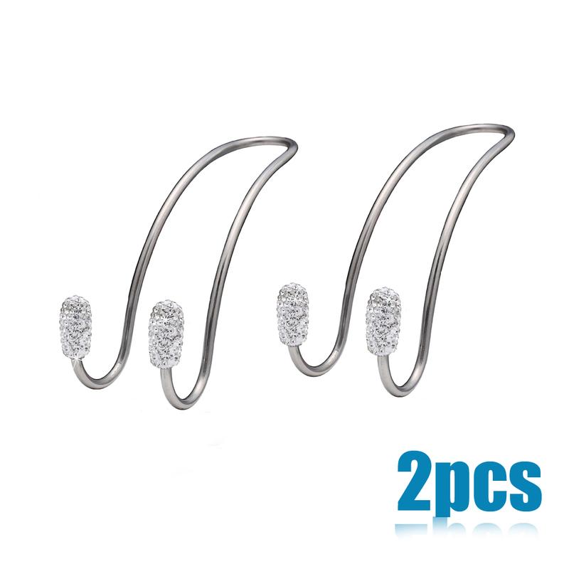 2pcs Car Back Seat Hook Bling Rhinestones Crystal Handbag Hanger Holder Accessories Auto SUV Coat Hanger Car Styling Universal