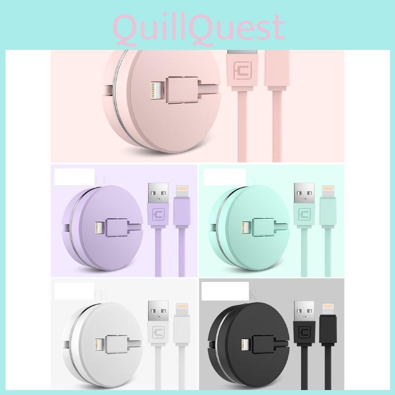 Retractable Box Round Data Cable Multi Functional Charging Cable For Iphone