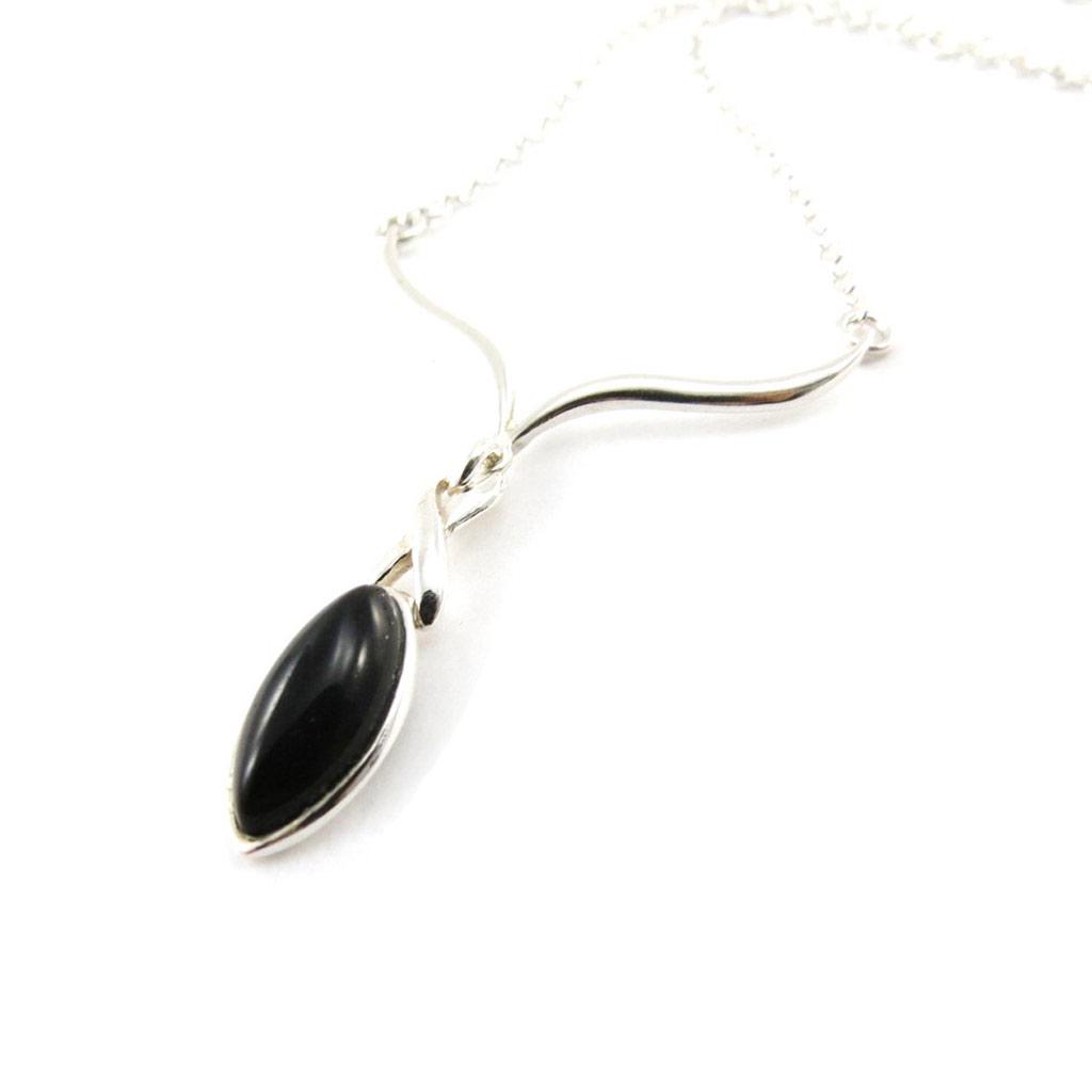 Les Trésors De Lily [J0875] - Silver Necklace 'Jesse Noir De Jais' Silver-black (rhodium-plated) - 45x30 Cm