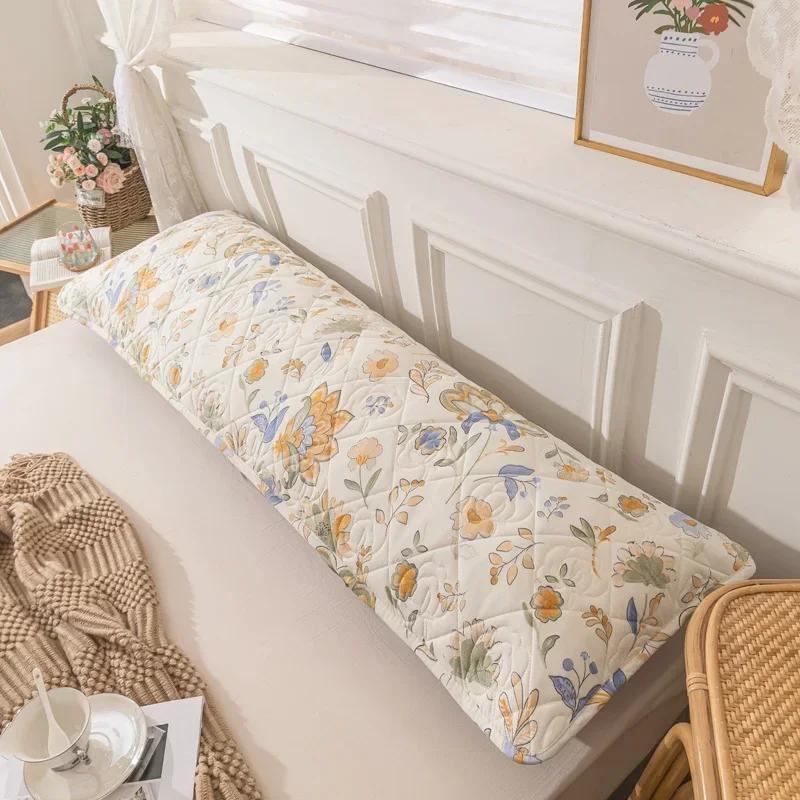 

120/150/180cm Long Pillowcase Soft Polyester One-sided Quilted Hugging Pillow Cover Couple Lover Pillow Case 1pc 120x48cm