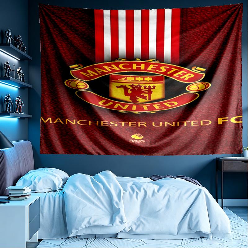 Manchester United F.C Print Tapestry, Lightweight Wall Hanging, for Bedroom, Dorm, Living Room, Home Art Decor - Birthday Christmas Gift for Friends