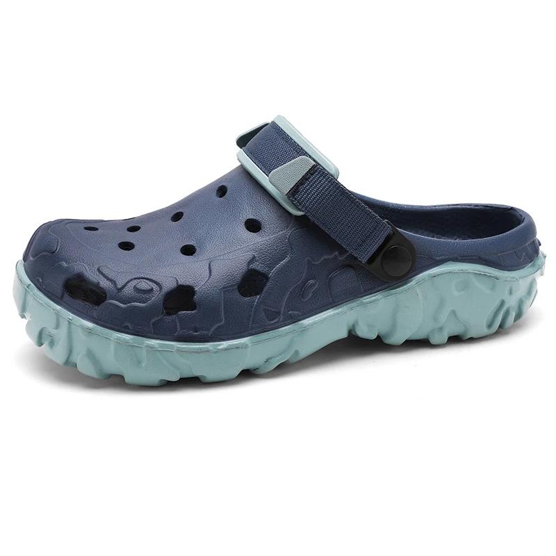 Fashion 2024 Clogs Sandals Men Large Size Slip On Outdoor Beach Summer Shoes Medical Clogs Causal Breathable Male Sandals With Hole