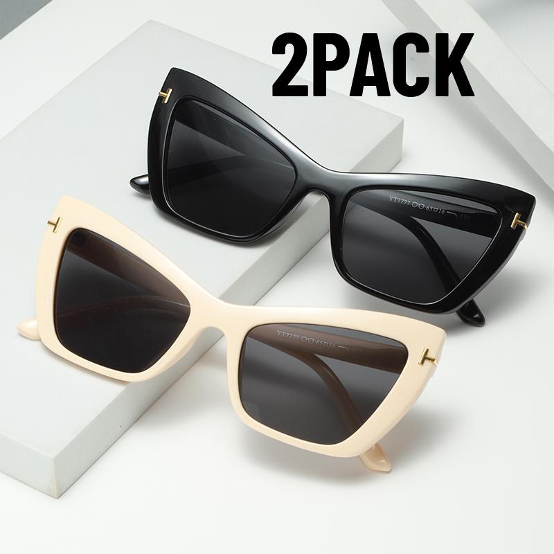 2PACK New Oversized Square Gradient Sunglasses for Women Thick Fashion Big Frame Shades Trendy UV400 Shades Sunglasses