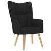 Relaxation Armchair with Footstool Black Fabric