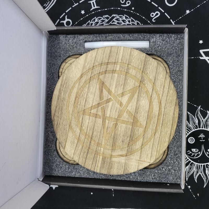 Candle Holder Board Astrology Pentacles Candlestick Plate Altars Witchcraft Wiccan Divination Decors Candle Holder Tray