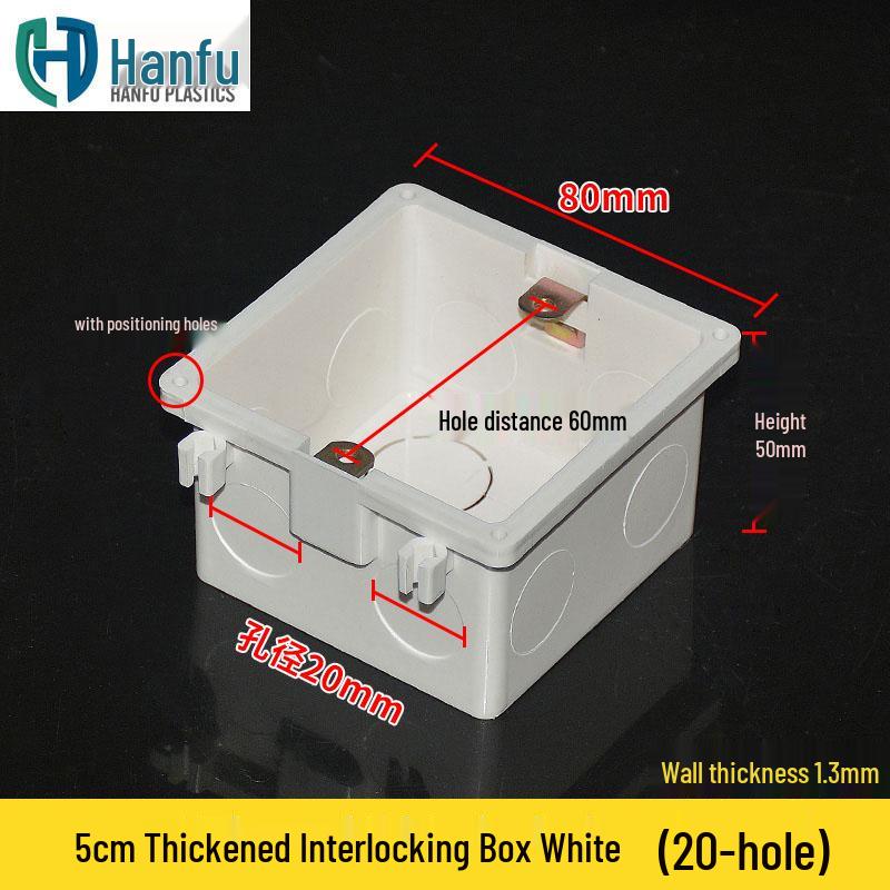 Verdickte 86er Typ 50mm tiefe verdeckte Anschlussdose für Montage und Verdrahtung, Rot/Blau