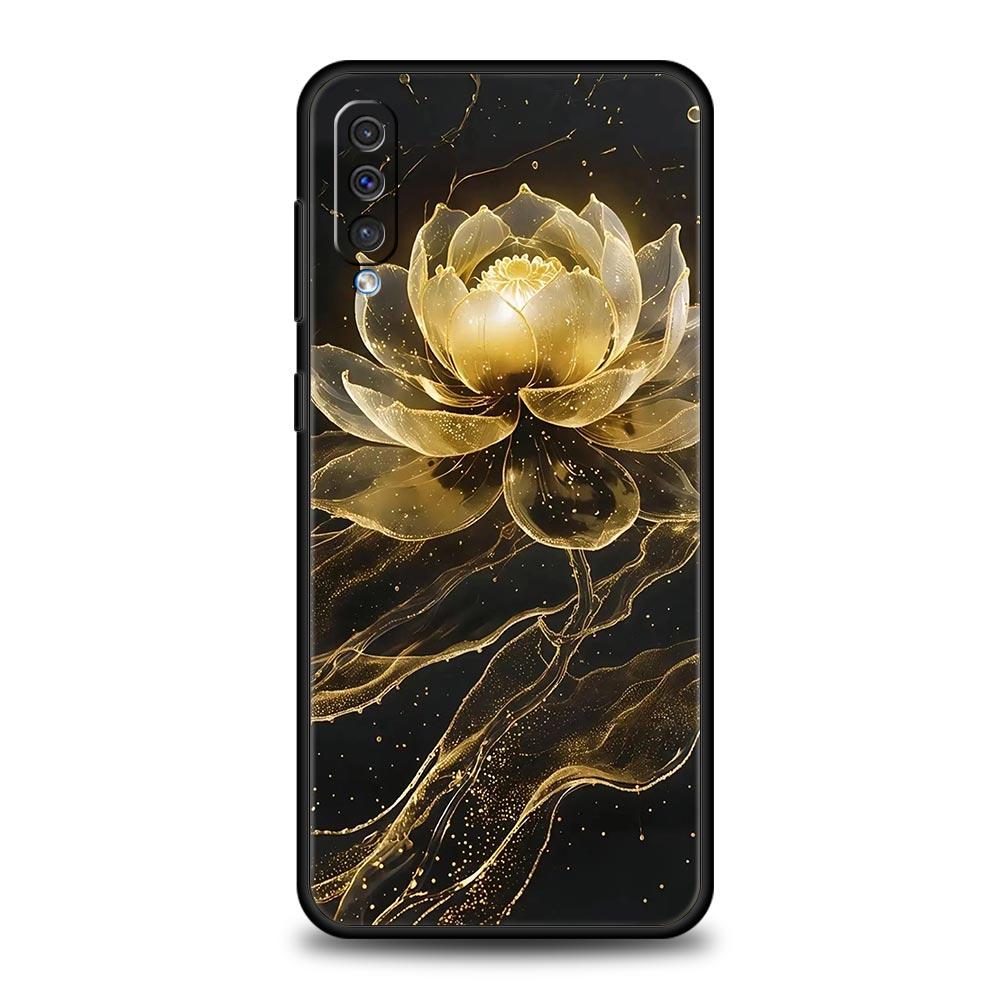 Phone Case For Samsung A56 A36 A26 A24 A12 A14 A16 A50 A70 A20E A10S A22 A40 A34 A54 A42 A52 5G A04s A06 Cover Lotus Pattern