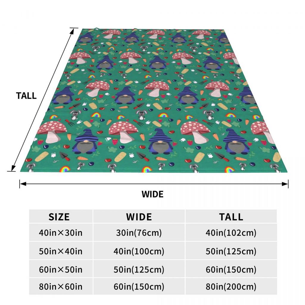 Custom Sofa Fleece Gnomes Merry Christmas Throw Blanket Warm Flannel Blankets For Bed Travel Couch Bedspreads