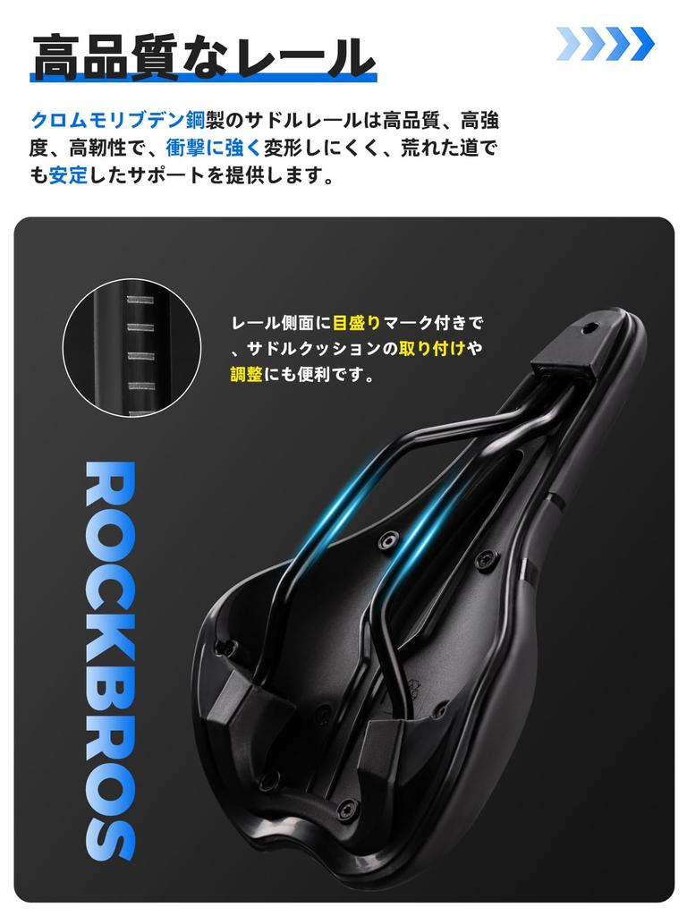 ROCKBROS Μαξιλαράκι Σέλας Ποδηλάτου για Δρόμου, Βουνού, Cross και Αναδιπλούμενο Μαύρο, Άνετο, Αφρώδες, Απορροφητικό, Διάτρητο, Αντιολισθητικό, Ελαφρύ,