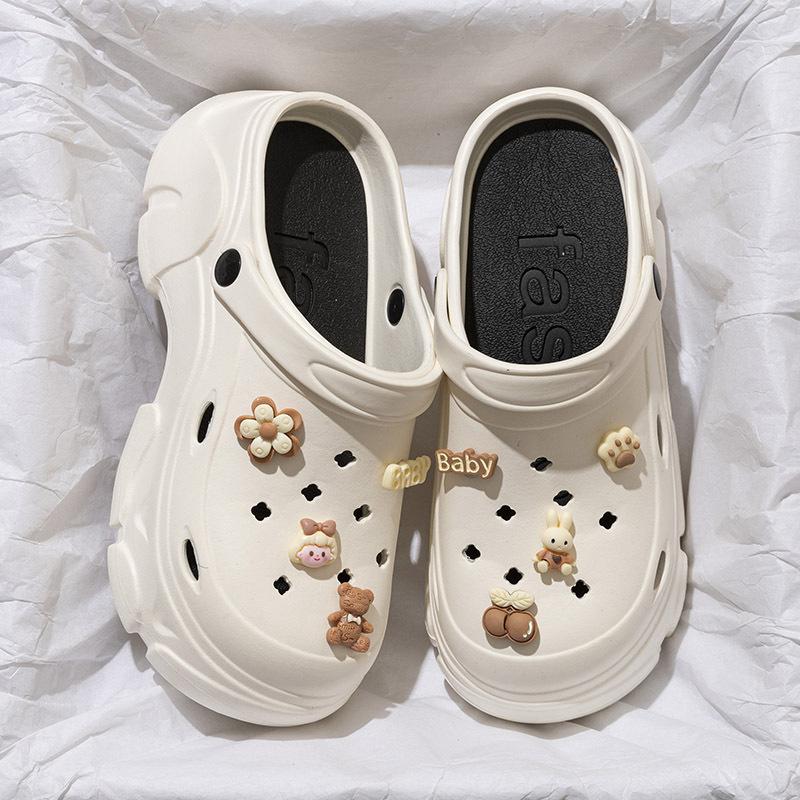 Hole shoes women's summer cartoon cute thick-soled beach outdoor non-slip baotou beach cool slippers