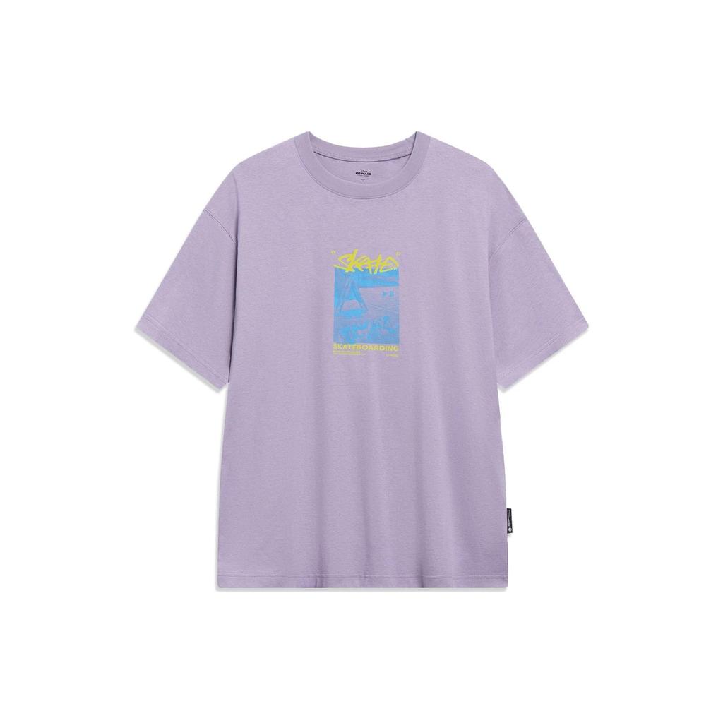 Li-Ning Disney Cartoon Alphabet Print Round Neck Short Sleeve T-Shirt Unisex Tops AHST309-5