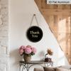 2D Flat Retro Aluminum Wall Stickers In Various Sizes. "Thank You" Sign On A Black Background. A Minimalist, Understated Luxury Style, Perfect for