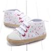 Neugeborene Klassische Weiße Florale Mädchen Baby Schuhe Lässige Canvas Sneaker Weiche Baumwollsohlen Rutschfest Kleinkind Erste Schritte 0-18 Monate