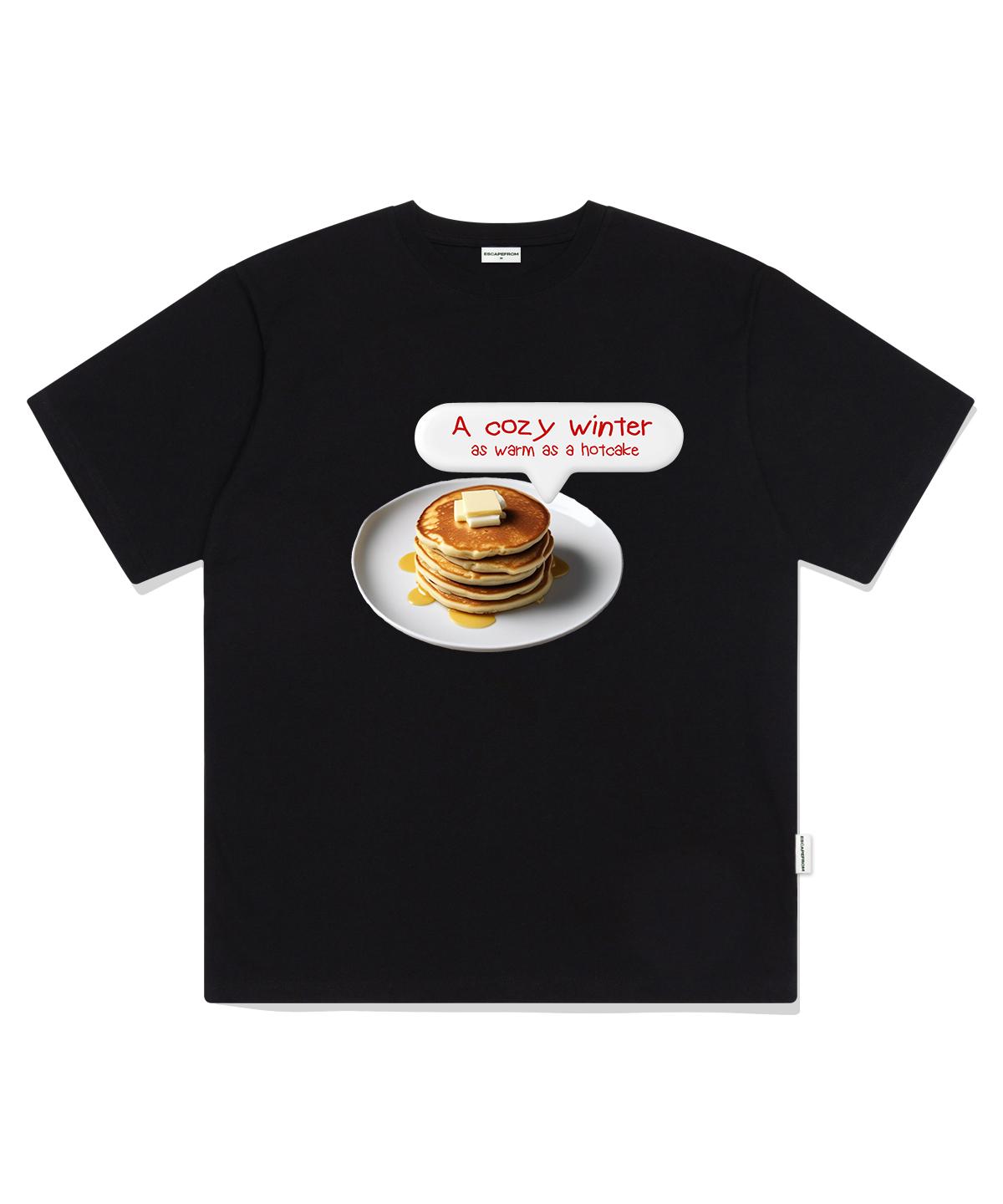 Escape From Cozy Hotcake Print Oversized Short Sleeve T-Shirt Black S