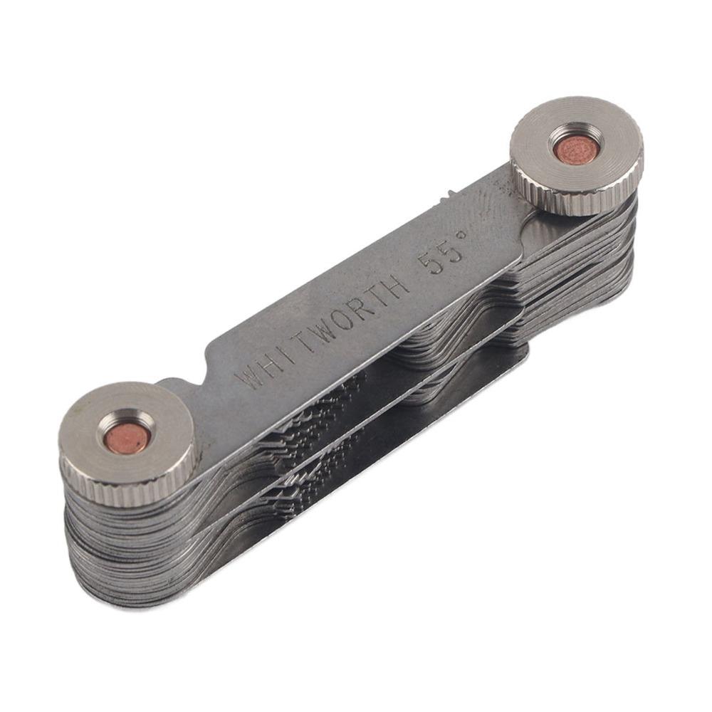 Stainless iron Thread Pitch Gauge Metric Imperial Thread Measuring Tool  Angle Checking