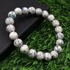 8mm Natural K2 Jasper Gemstone Round Beads Stretch Bracelet 7.5" White Stone Bracelet For Women/Men RBB-88