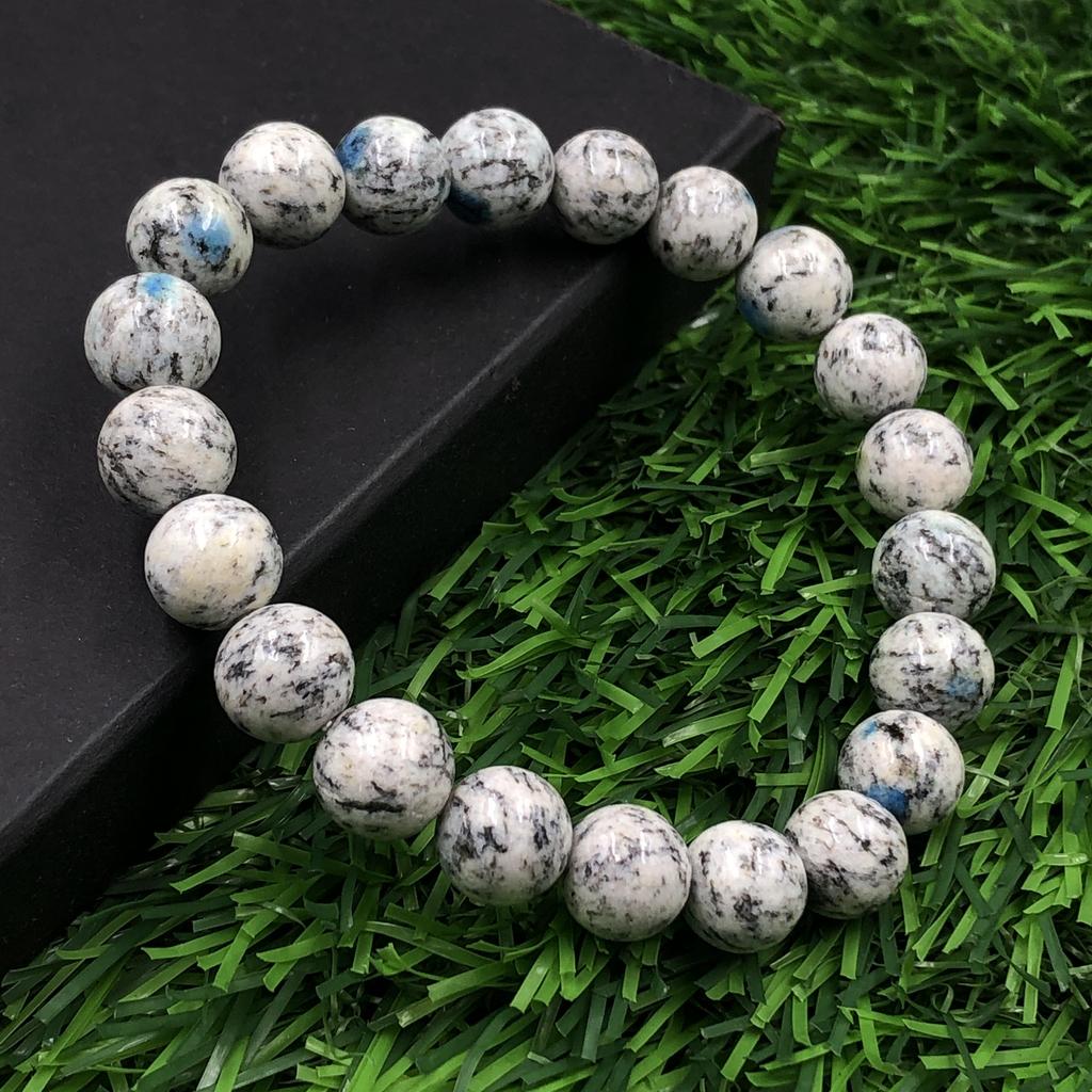 8mm Natural K2 Jasper Gemstone Round Beads Stretch Bracelet 7.5" White Stone Bracelet For Women/Men RBB-88
