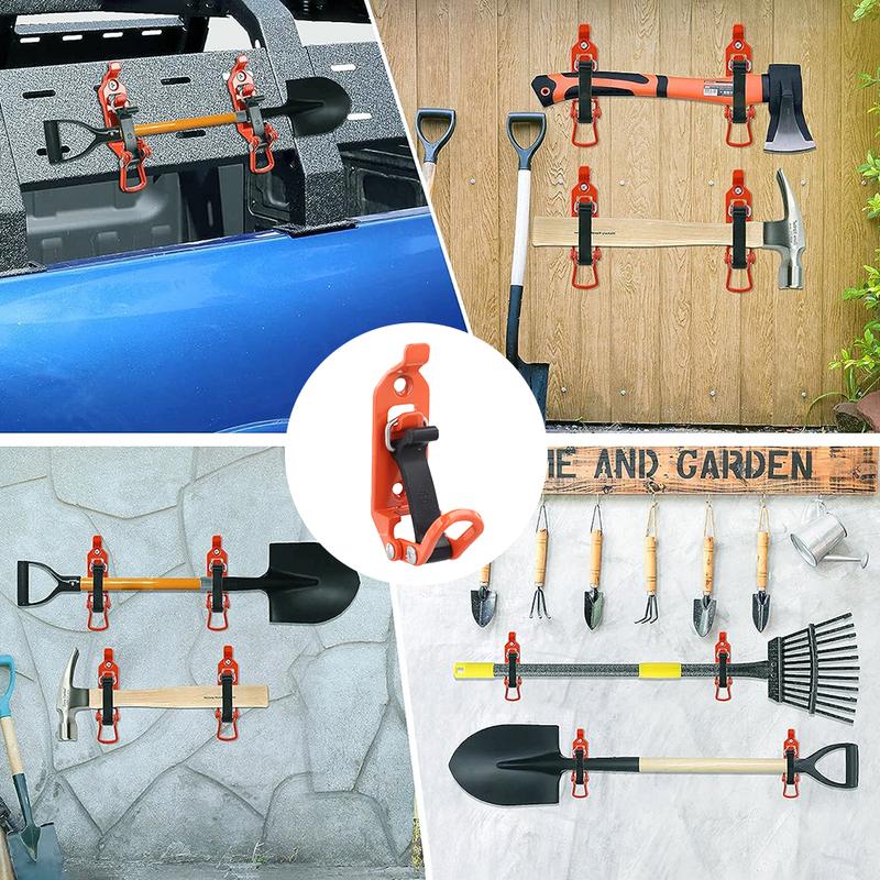 8/4PCS Shovel Holder Clamp Quick Release Metal Rubber Clamps For Car Truck Trailer Roof Rack Hammer Axe Shovel Mounting Bracket