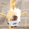 Keychain Doll Pendant, Mini Size Portable Soft Velvet Fabric Daily Wear Bag Charm Fried Hair Glasses Doll, Durable Accessory for Bags Keys Backpacks
