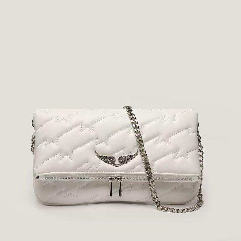 Francuska Klasyczna Mała Kwadratowa Torebka ze Skóry Naturalnej - Wszechstronna Torebka na Ramię/Listonoszka z Skrzydłami - Moda Europejska i Amerykańska