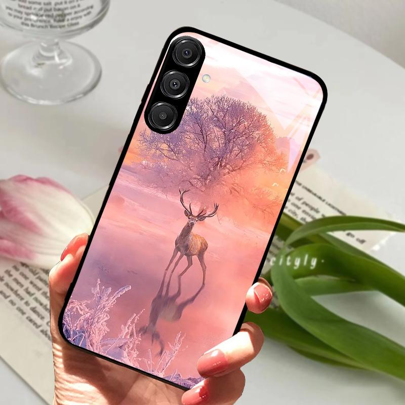 For Samsung A26 5G Case Hard PC Tempered Glass Phone Cover For Samsung Galaxy A36 A56 5G Fashion Animal Glass Protector Cases