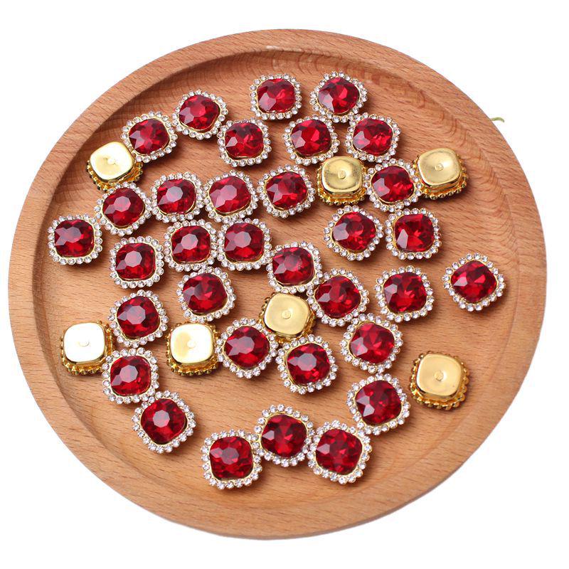 Premium 10x10 mm Square Claw Rhinestones for DIY Jewelry, Bows, and Hair Accessories - 40-200 Pieces