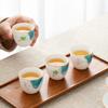 1 Pc Chinese Ceramic Teacup Handmade Lotus Tea Bowl Travel Master Meditation Cup Porcelain Tea Cup Household Tea Set 60ml
