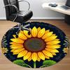 1pc Sunflower Pattern Office Round Area Rug, Indoor Mat Suitable ForOffice, Under Office Chairs Bedroom Living Room Home Decor, Room Deco  D040
