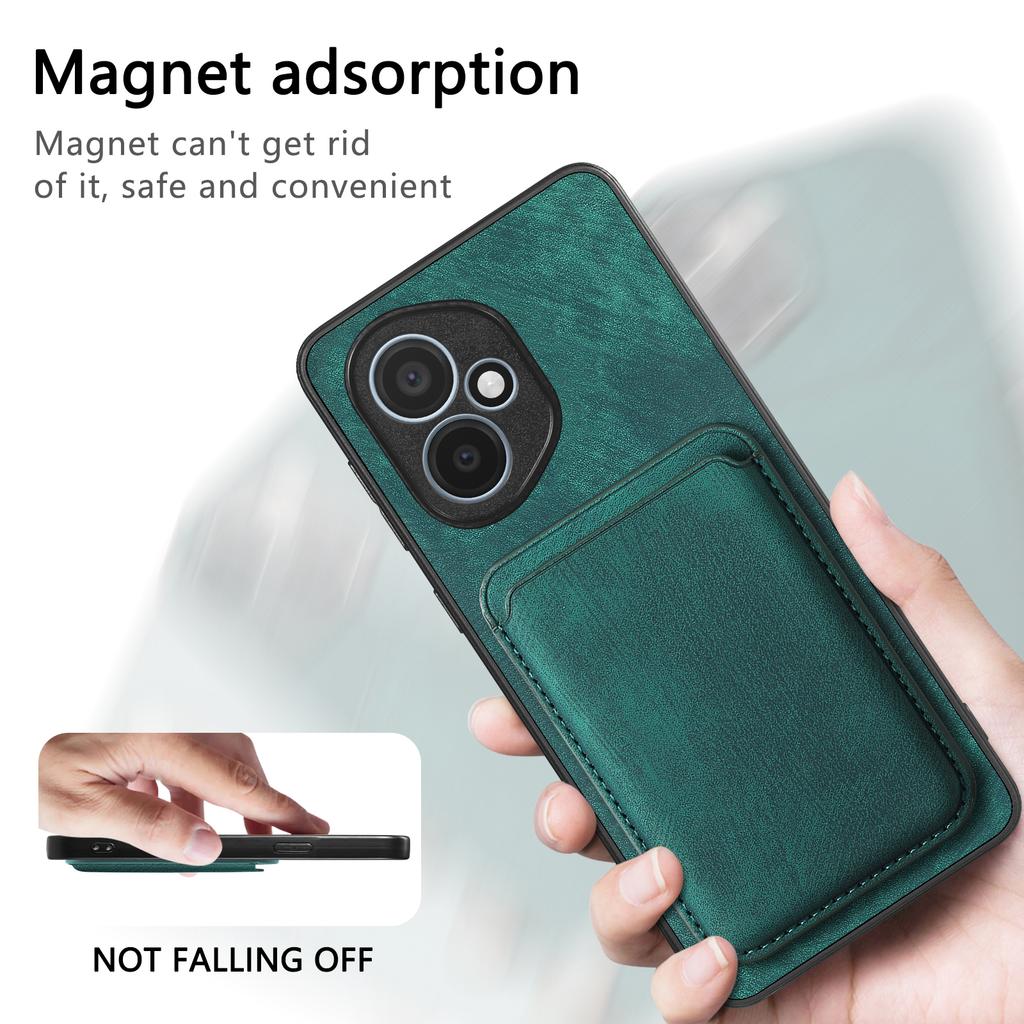 For Honor 400 5G (Global) Magnetic Case Leather Back Cover with Detachable Card Holder