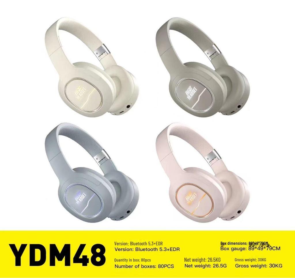 Luminous Bluetooth Wireless Headphones with Silicone Headband YDM48RGB, featuring Long Battery Life.