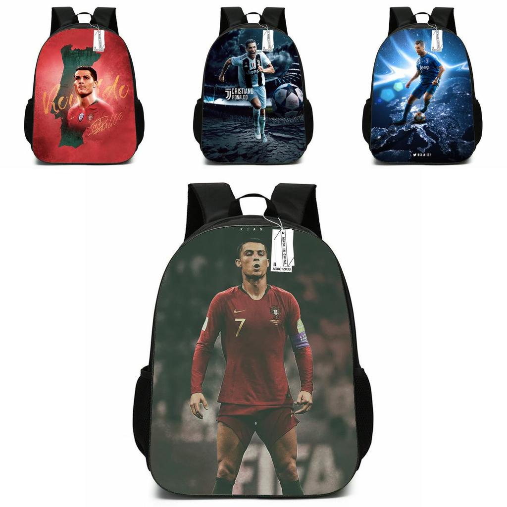 Cr7 Cartoon School Backpack Oxford Fabric Breathable Lightweight For Elementary Students Classroom