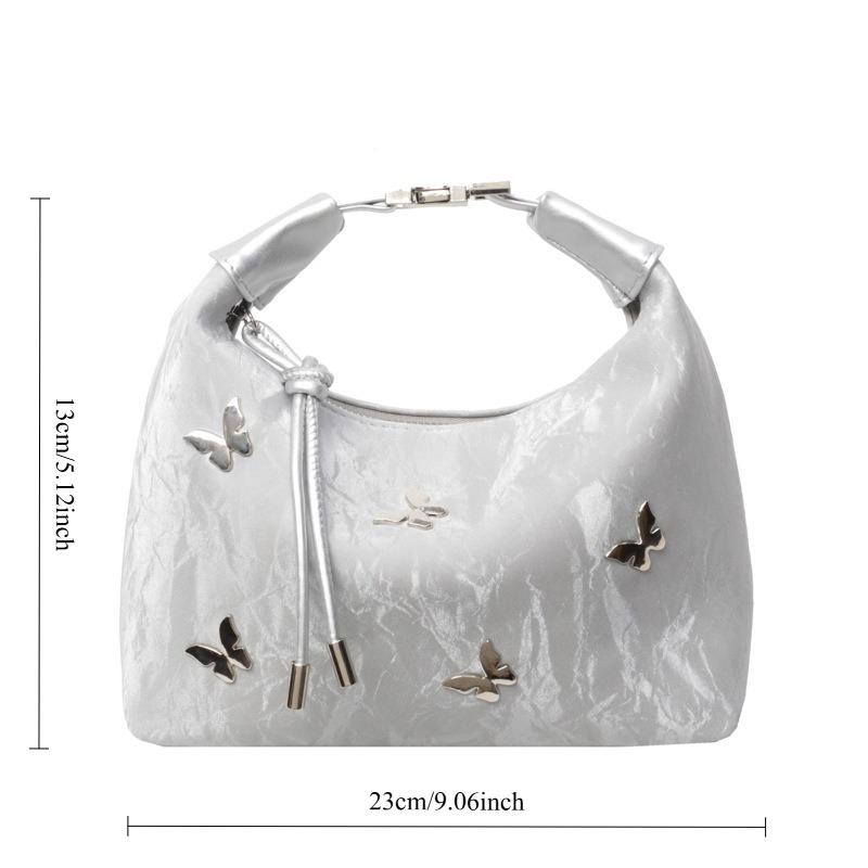 

Casual Butterfly Large Capacity Handbag Crossbody Bag Simple and Versatile Commuting срібний