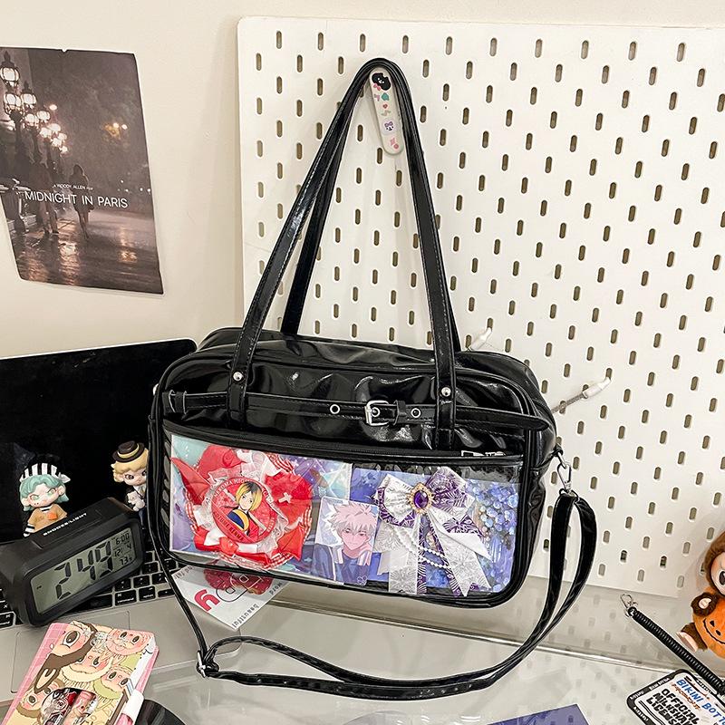 

Аниме Итабаг: Вместительная сумка-тоут и рюкзак через плечо JK для женщин Bag + Zipper Board чёрный