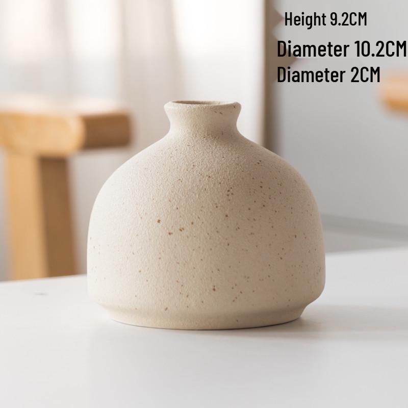 Rust-Colored Nordic Retro Ceramic Vase with Black Spots