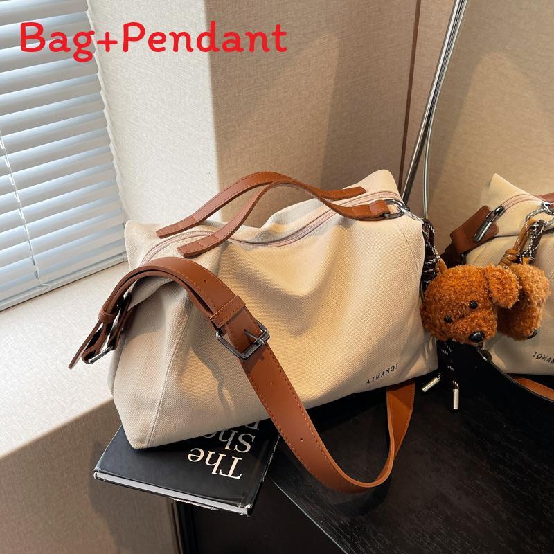 Canvas Shoulder Bag For Women With Large Capacity And Zip Closure For Daily Use