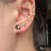Vintage Gold Color Stainless Steel Butterfly Earrings for Women Zircon Cartilage Piercing Stud Earring Jewelry aretes de mujer