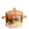 Olla de Guiso de Vidrio Ámbar con Tapa – Cuenco para Fideos de Doble Asa para Estufas Cerámicas/Eléctricas
