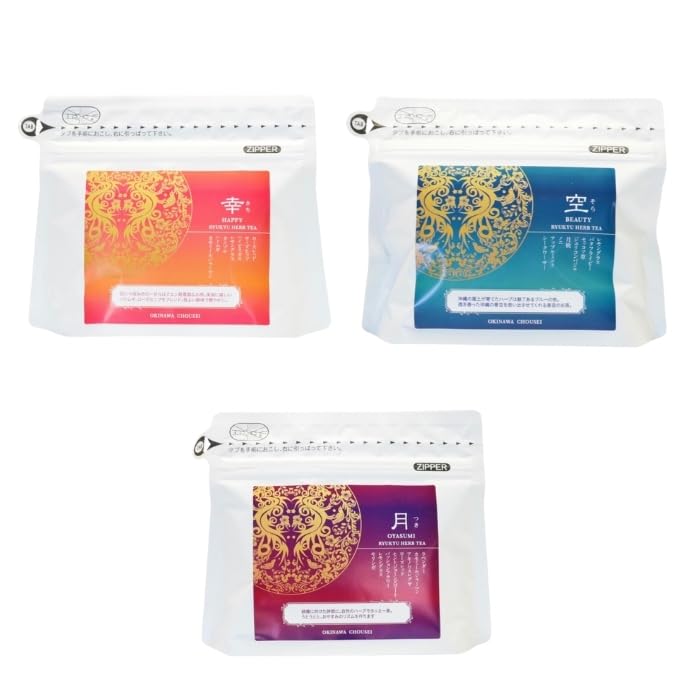 

Three types of Ryukyu herbal tea (Happiness, Sky, Moon)